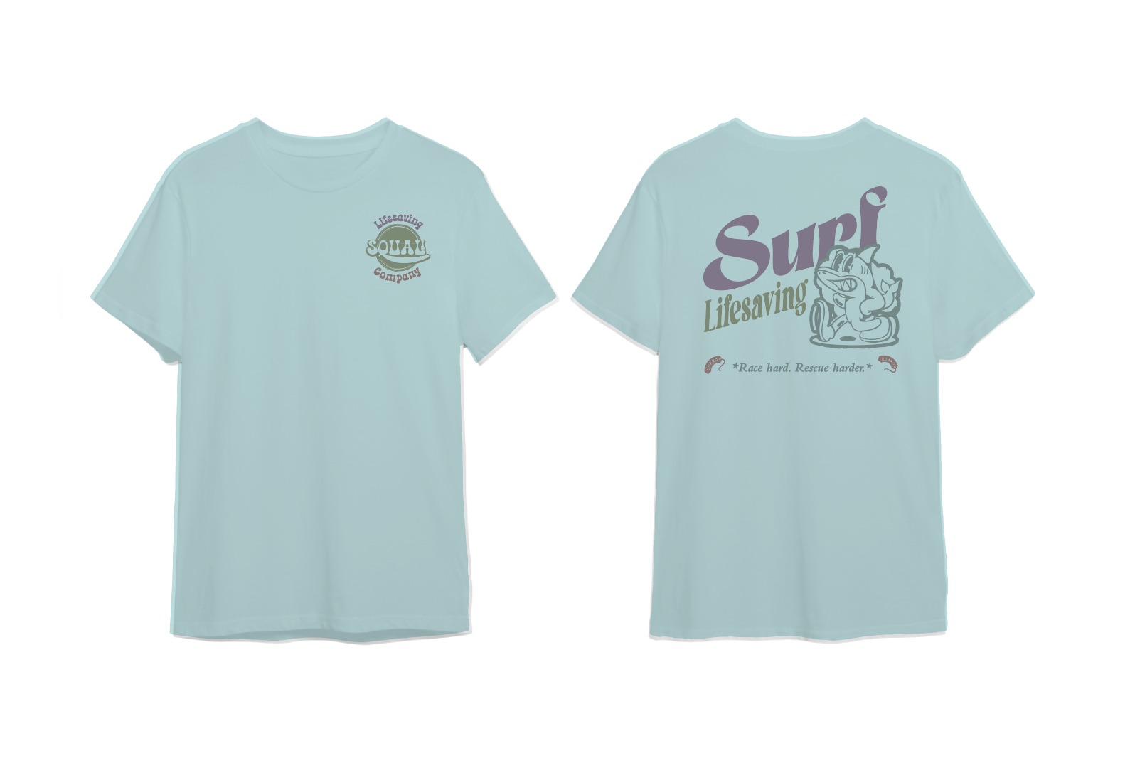 Camiseta Manga Corta Unisex Celeste Surf Lifesaving